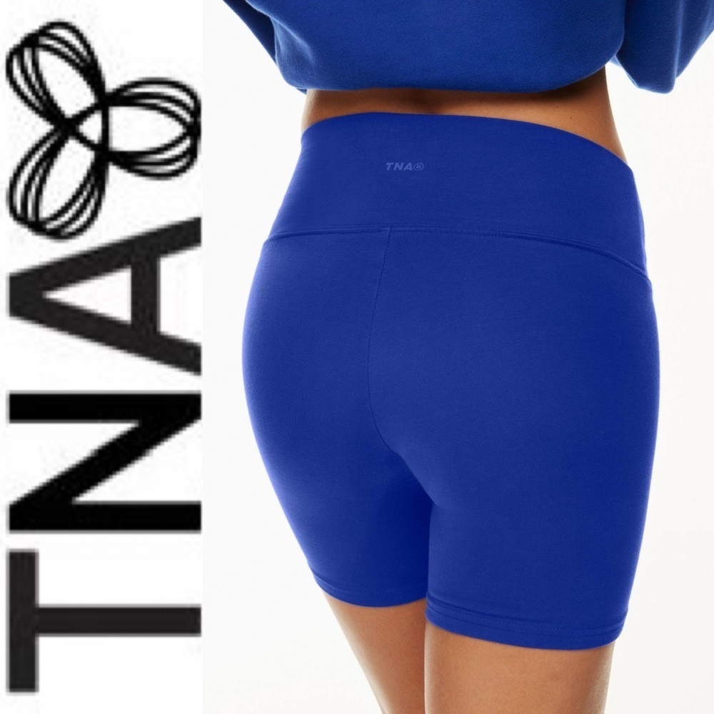 TNA cheeky high rise shorts size S cobalt blue
